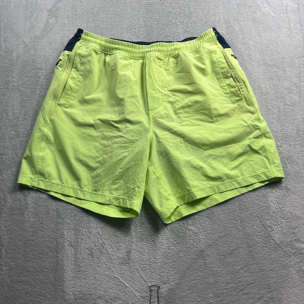 Birddogs Boom Classic Gym Training Shorts Neon Lime Green Navy XXL 7 Inch Inseam
